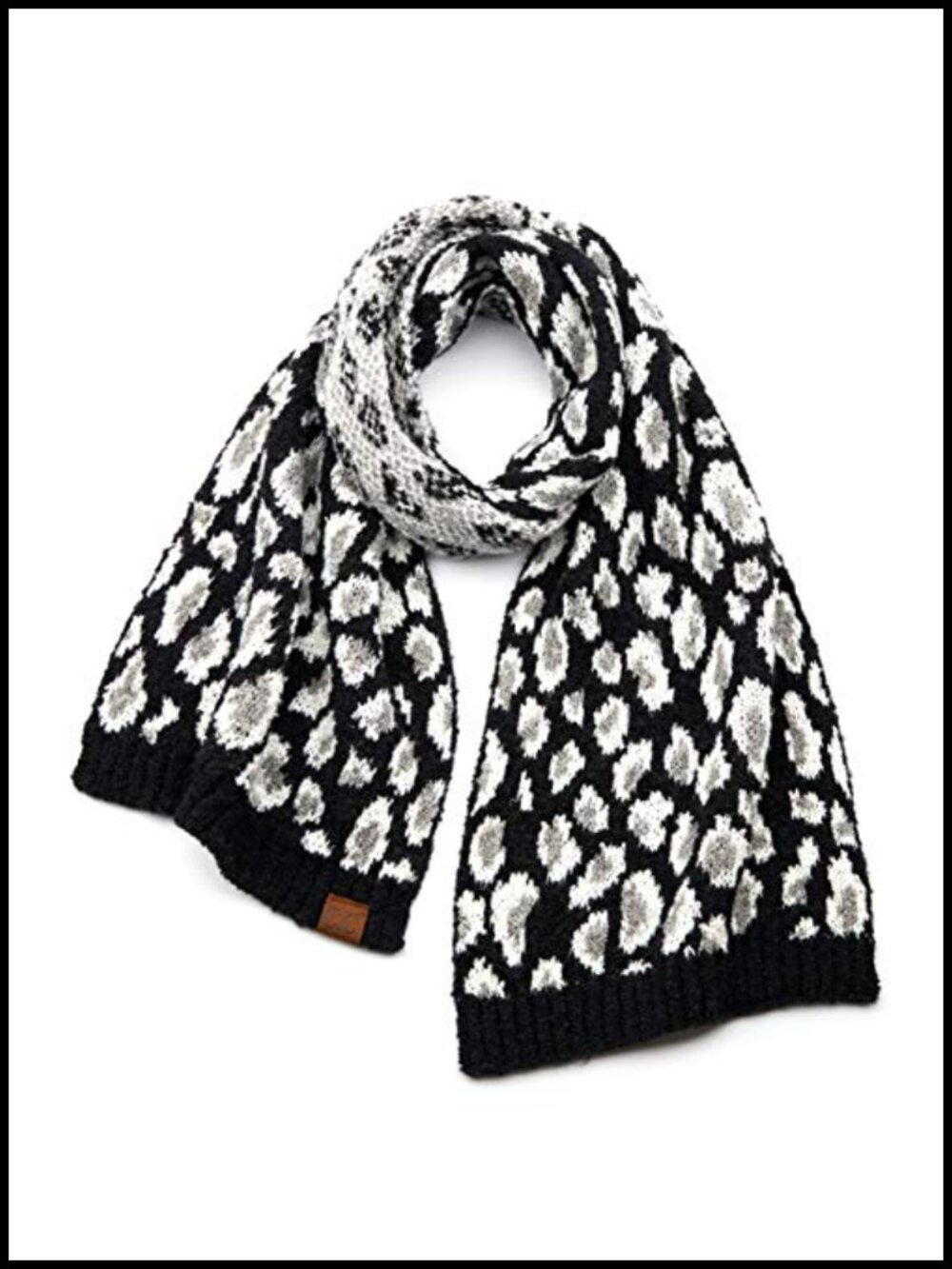 Soft Beanie Hat with Leopard Pattern and Fur Pom, 100% Polyester Pull-On Closure